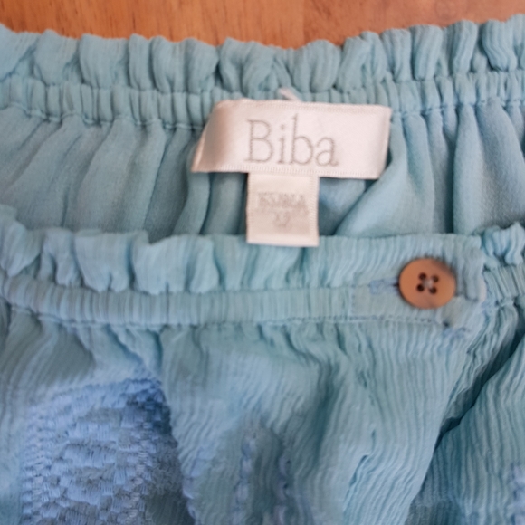 🌏 BIBA • Mulberry Silk Boho Top • Sz 42 - Picture 13 of 16